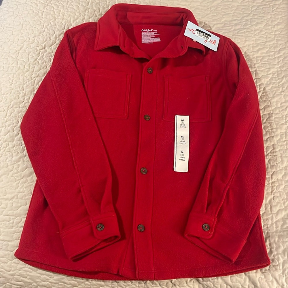 NWT Cat & Jack Boys Polar Fleece Button Jacket Sz M(8)
